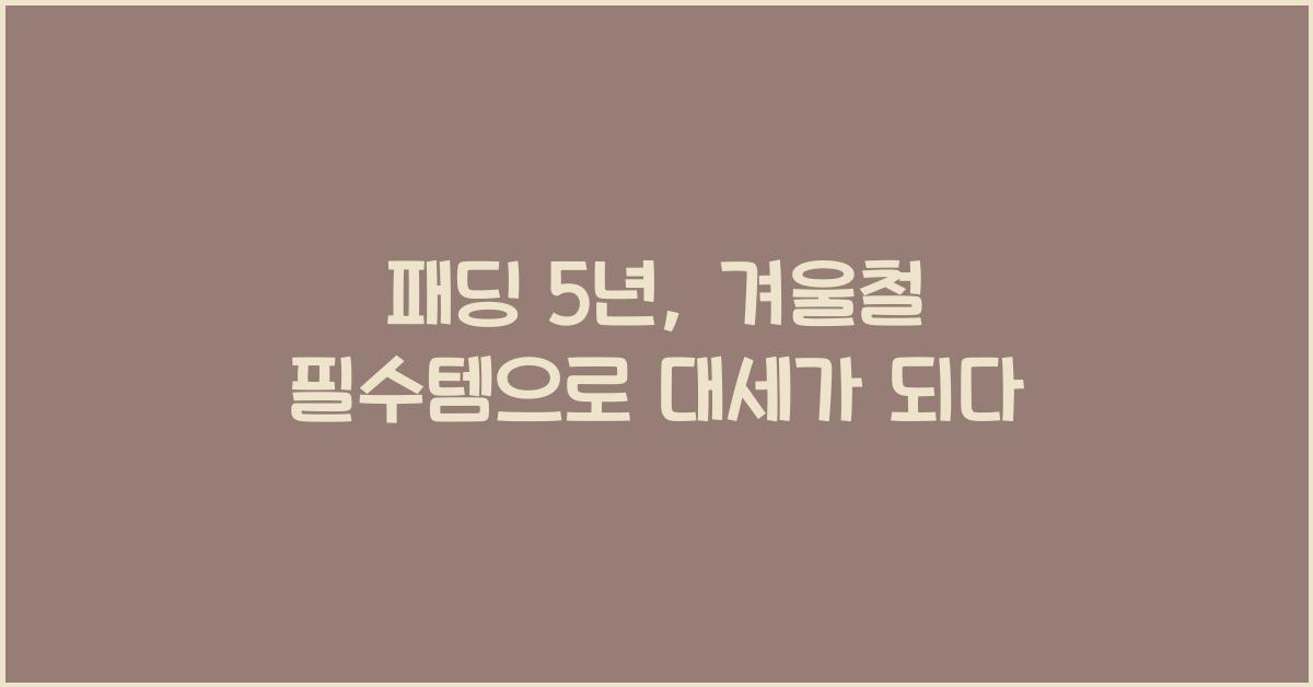패딩 5년