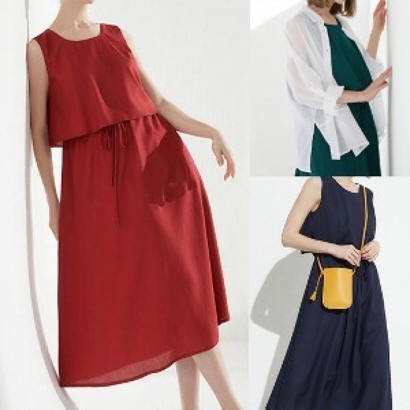 LeChaton 르샤통 인견 원피스 트레블 셋업 3종세트