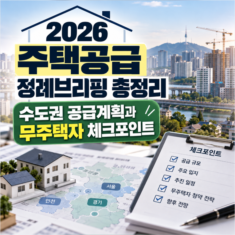 2026 주택공급 정례브리핑 총정리, 수도권 공급계획과 무주택자 체크포인트