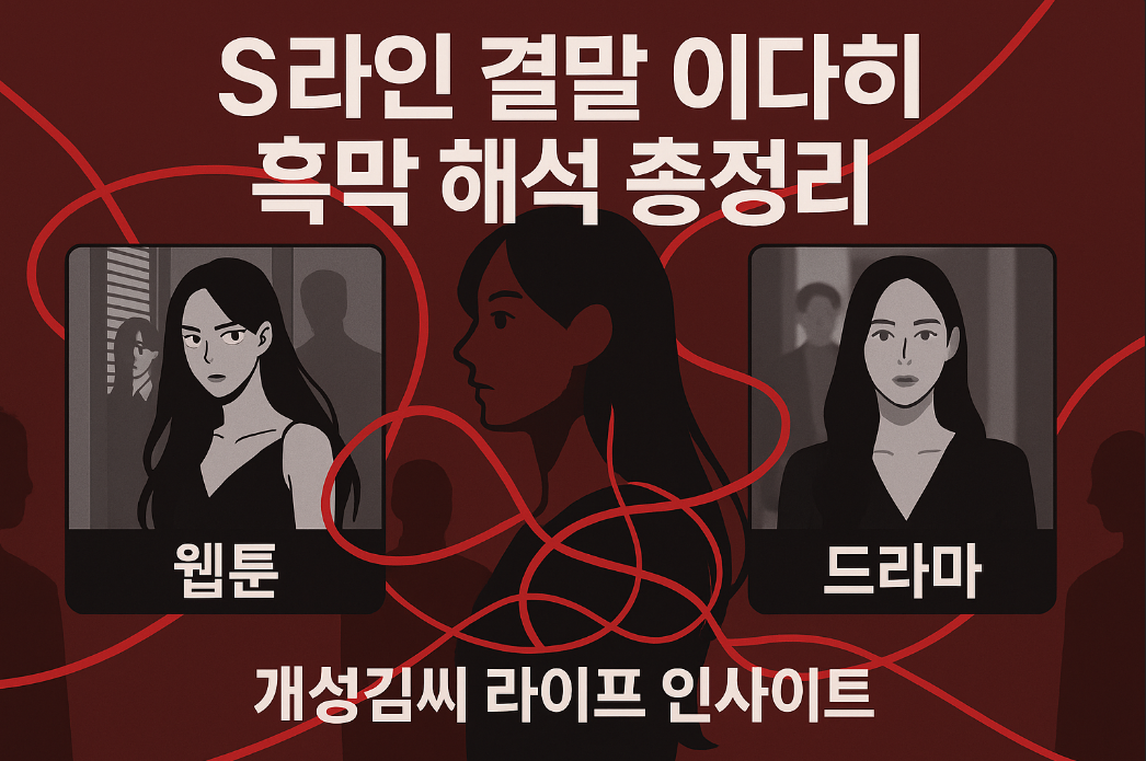 S라인결말이다희흑막,S라인 결말 해석,이다희 흑막 정체,웹툰 결말 차이,S라인 시즌2,S라인 웹툰