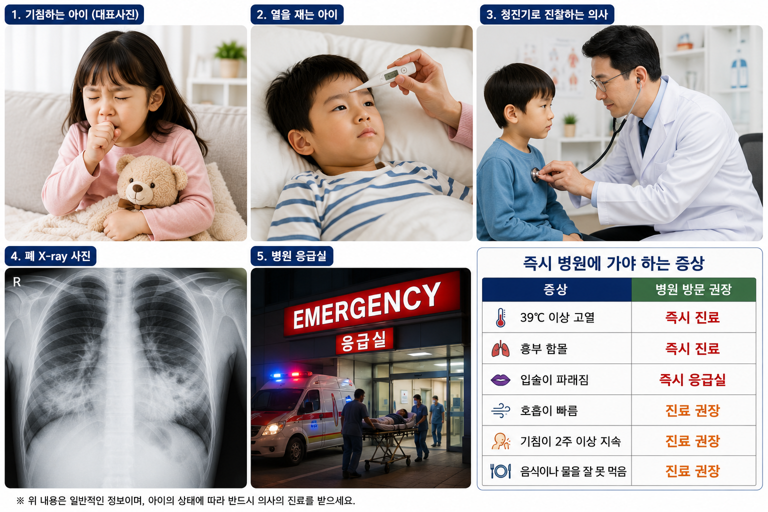 폐렴 걸린 아이