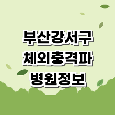 부산 강서구 정형외과