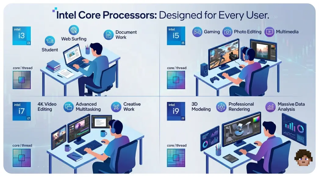 Core i3, i5, i7, i9 비교 및 대상 사용자