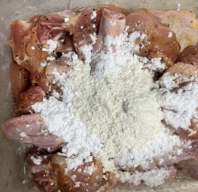 치킨옷반죽하기