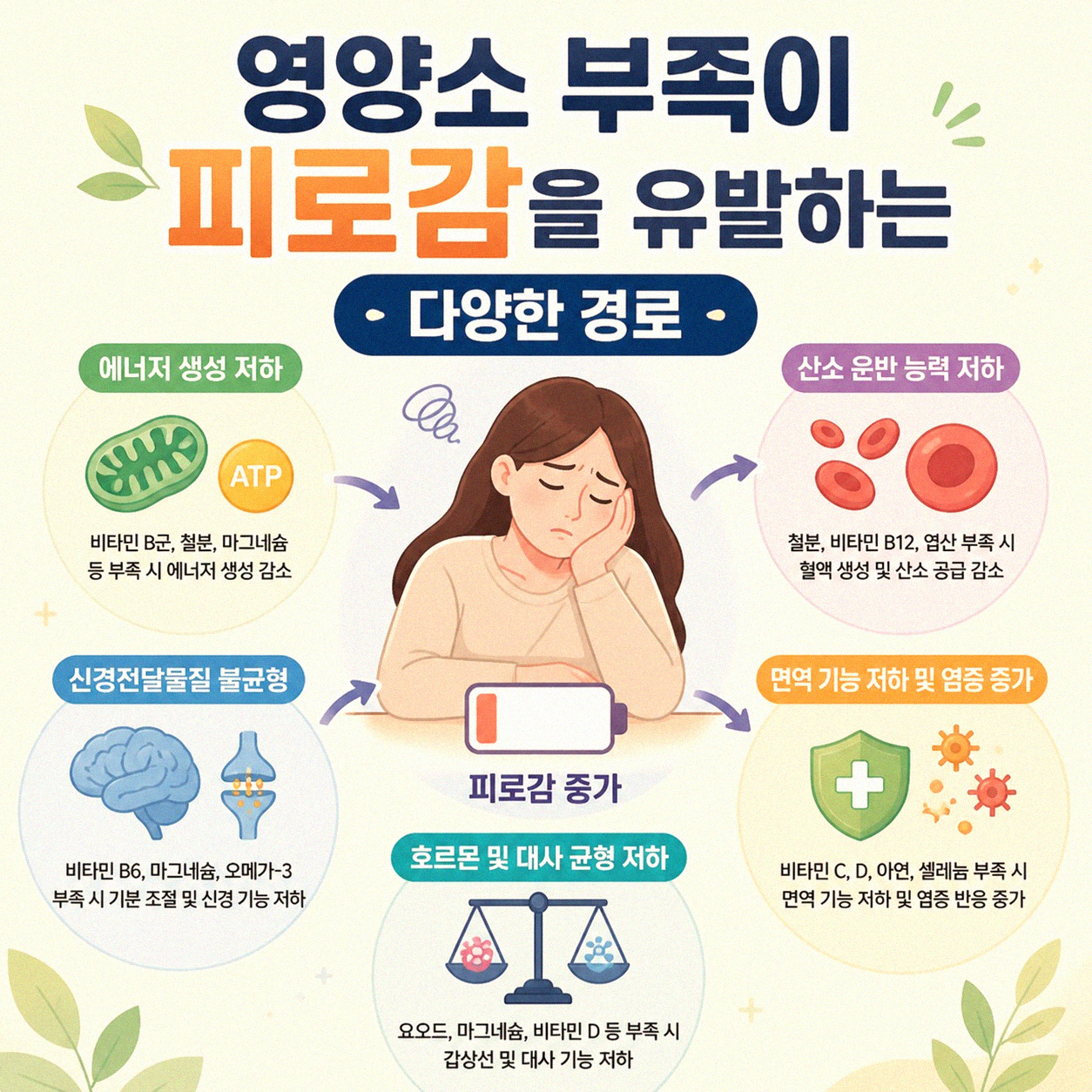 왜 나는 항상 피곤할까 영양소 부족의 신호들