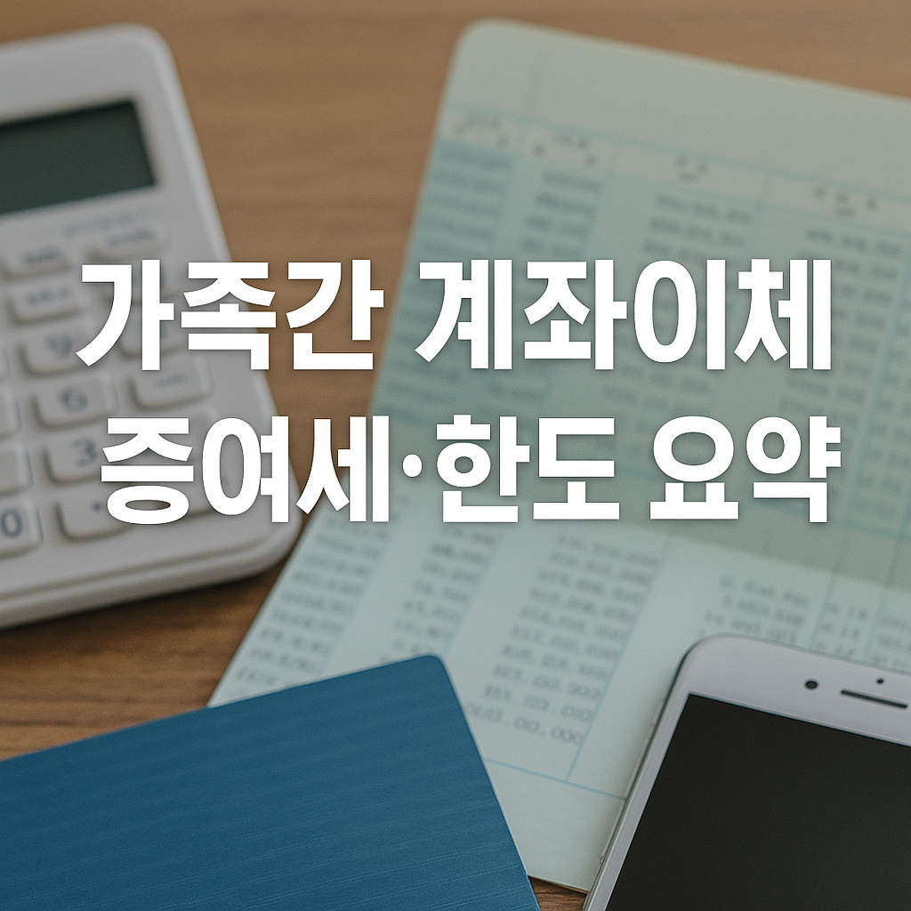 가족간 계좌이체 증여세&middot;한도 요약