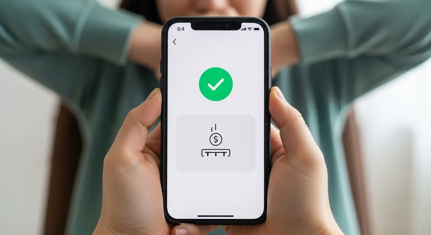 한 한국인 사용자의 스마트폰 화면에 '30분 이내 비대면 당일대출 입금 완료'라는 알림이 뜨는 모습