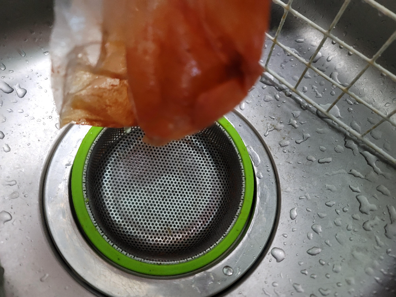 싱크대 부직포 거름망 사용 후