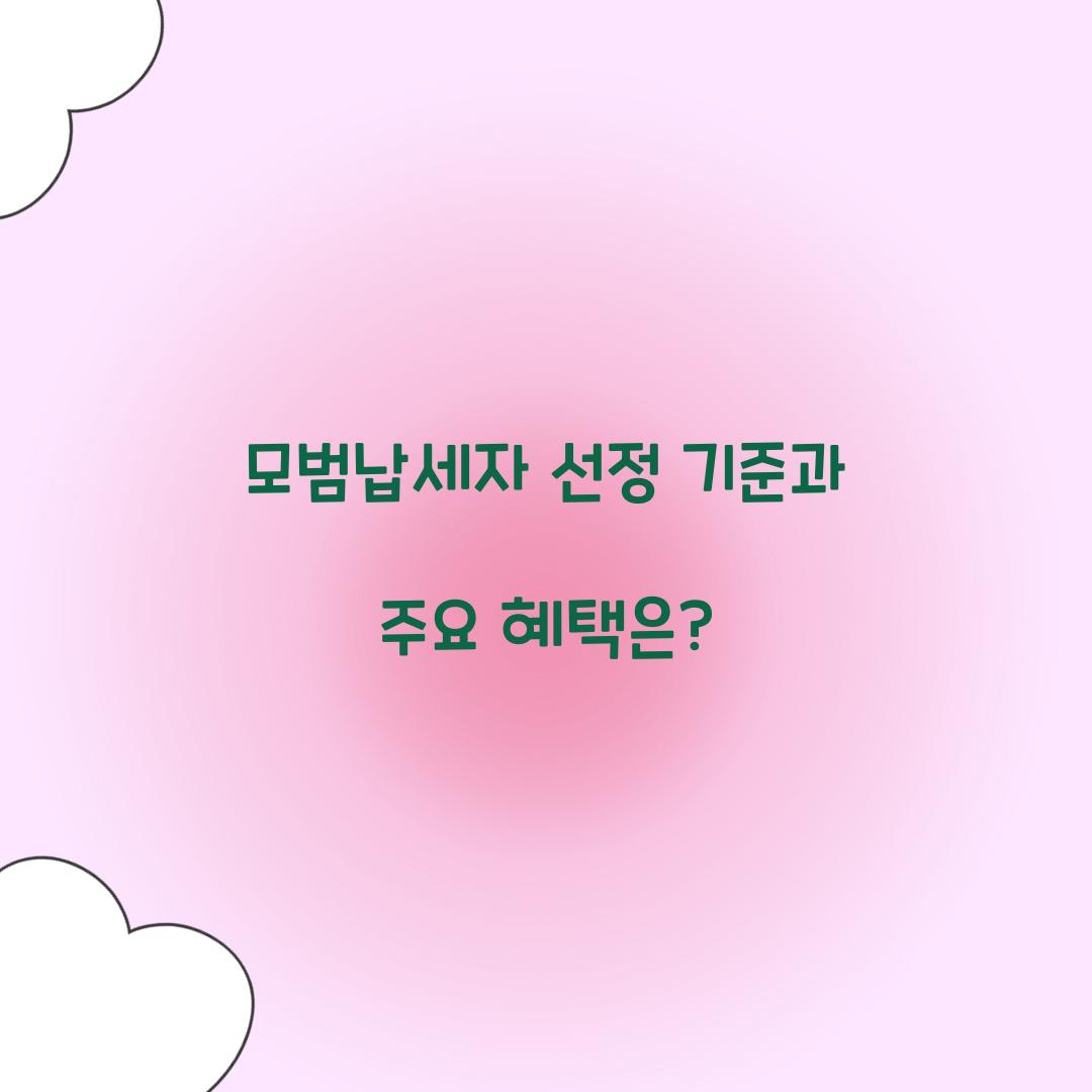 모범납세자 선정 기준