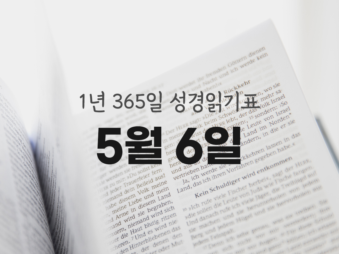 1년 365일 성경읽기표 5월 6일 유딧기 성경읽기 진도표