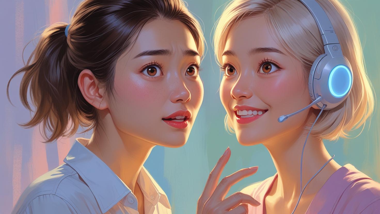 외로움에 맞서 AI 상담과 도움을 받고 있는 여성