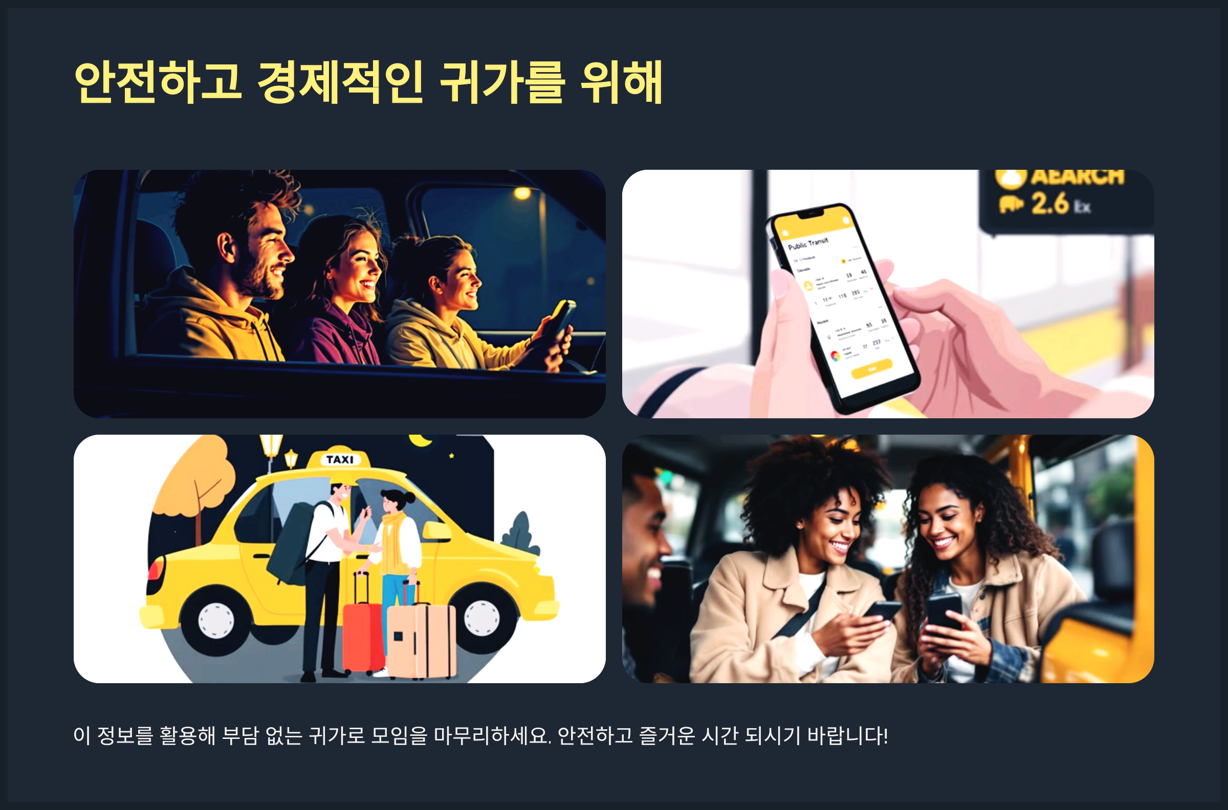 안전하고 경제적인 귀가를 위해