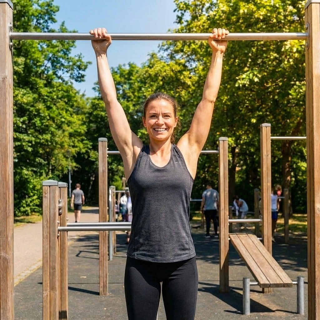 철봉 매달리기 운동 이미지