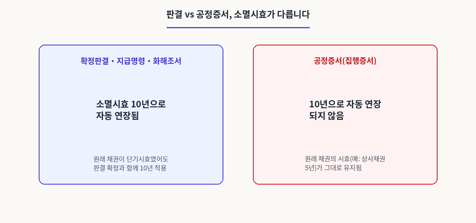판결 과 공증증서,소멸시효가 다릅니다