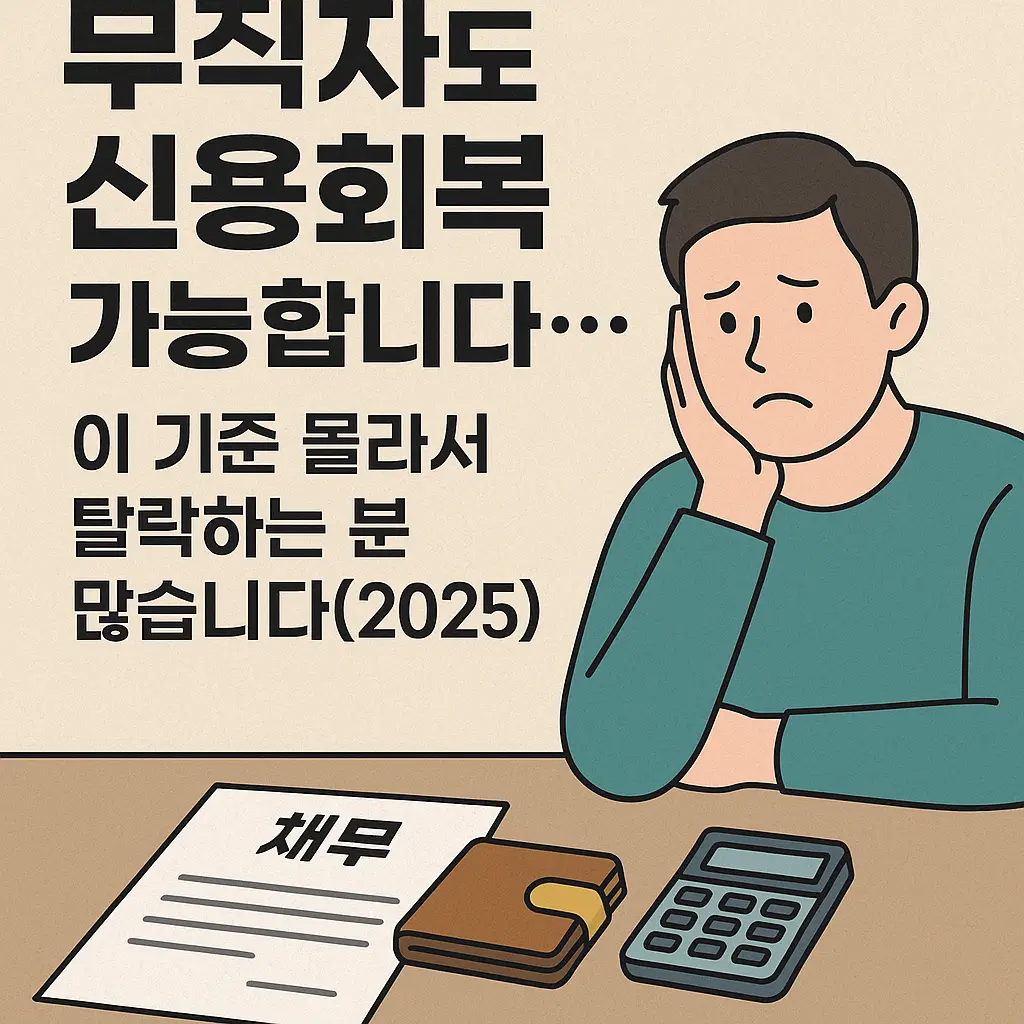 2025년 기준, 무직자도 가능한 신용회복 신청 방법 핵심요약