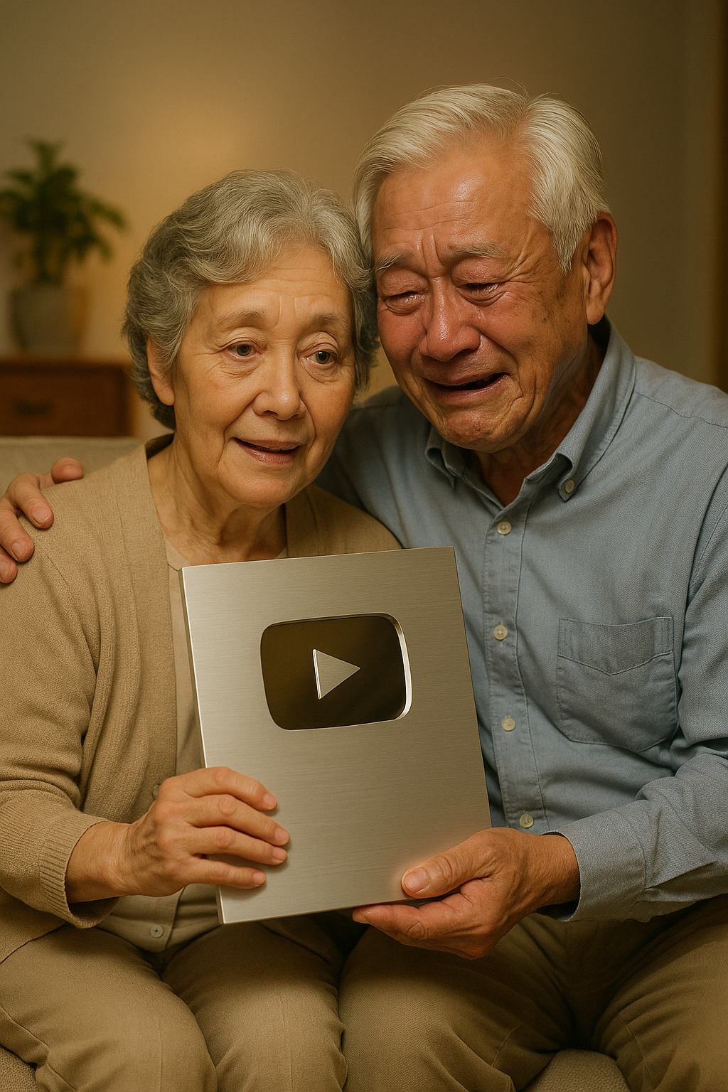 아내와의 일상을 담은 유튜브로 실버버튼을 받는 부부