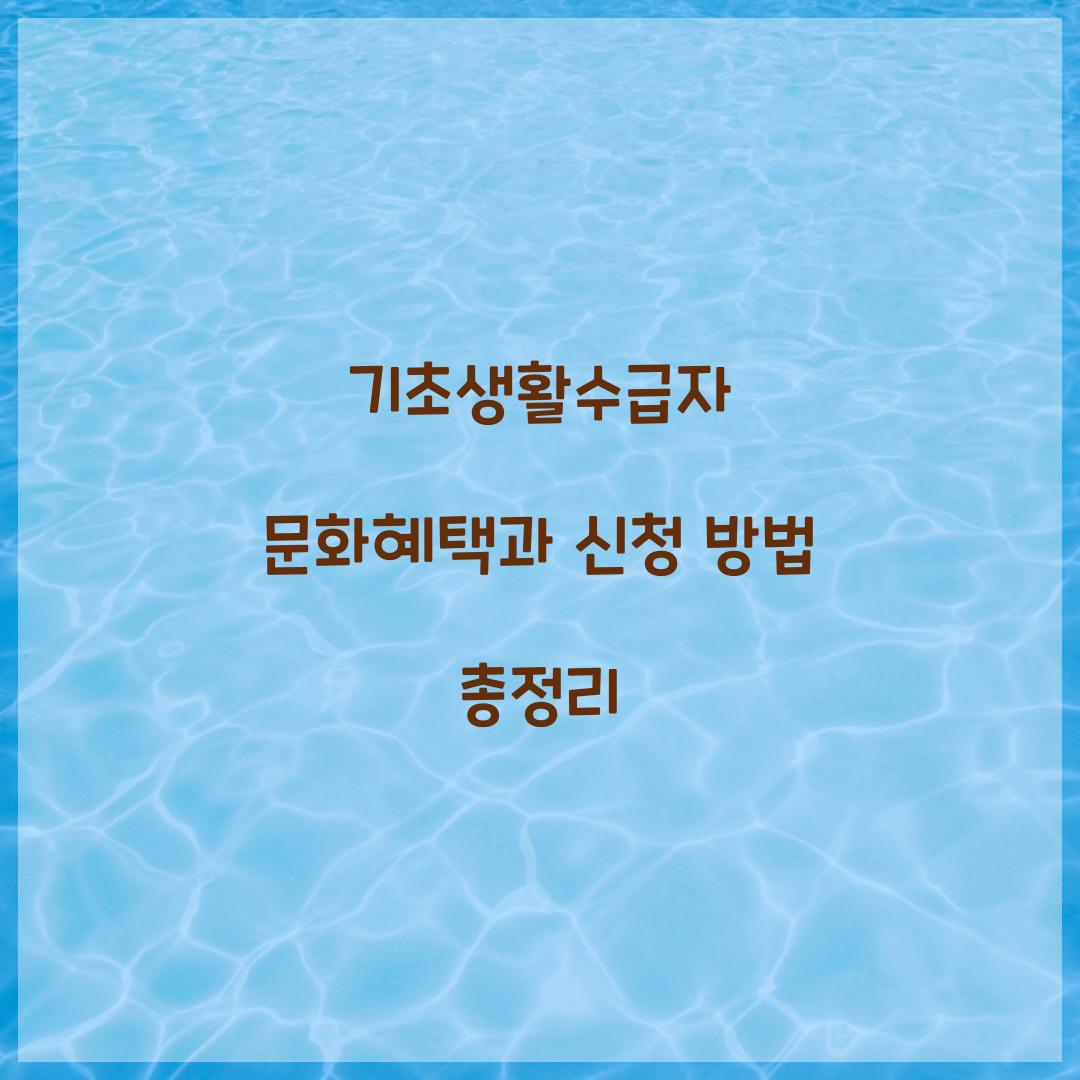 기초생활수급자 문화혜택