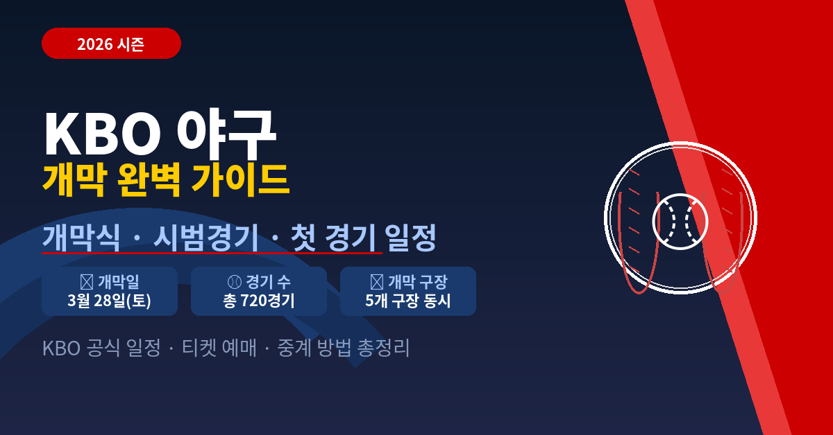 2026 KBO 개막 롯데자이언츠 첫 경기 확정! vs 삼성 일정&middot;장소&middot;관전포인트 총정리