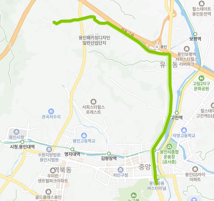 용인-71번-버스-노선-지도