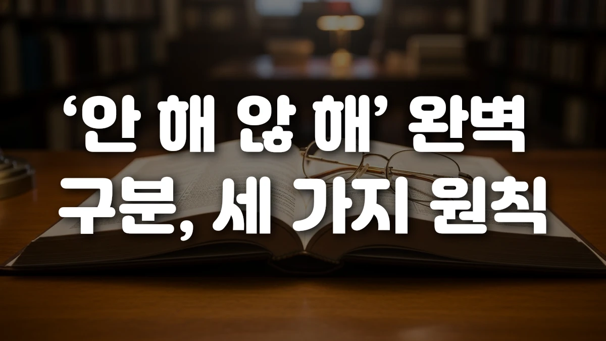 안 해 않 해 완벽 구분 세 가지 원칙