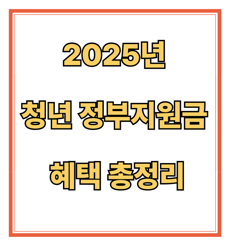 2025년 청년 정부지원금 혜택 총정리
