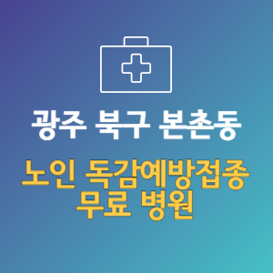 광주 북구 본촌동 노인 독감예방접종 무료 병원 (인플루엔자 무료 접종 대상 날짜)