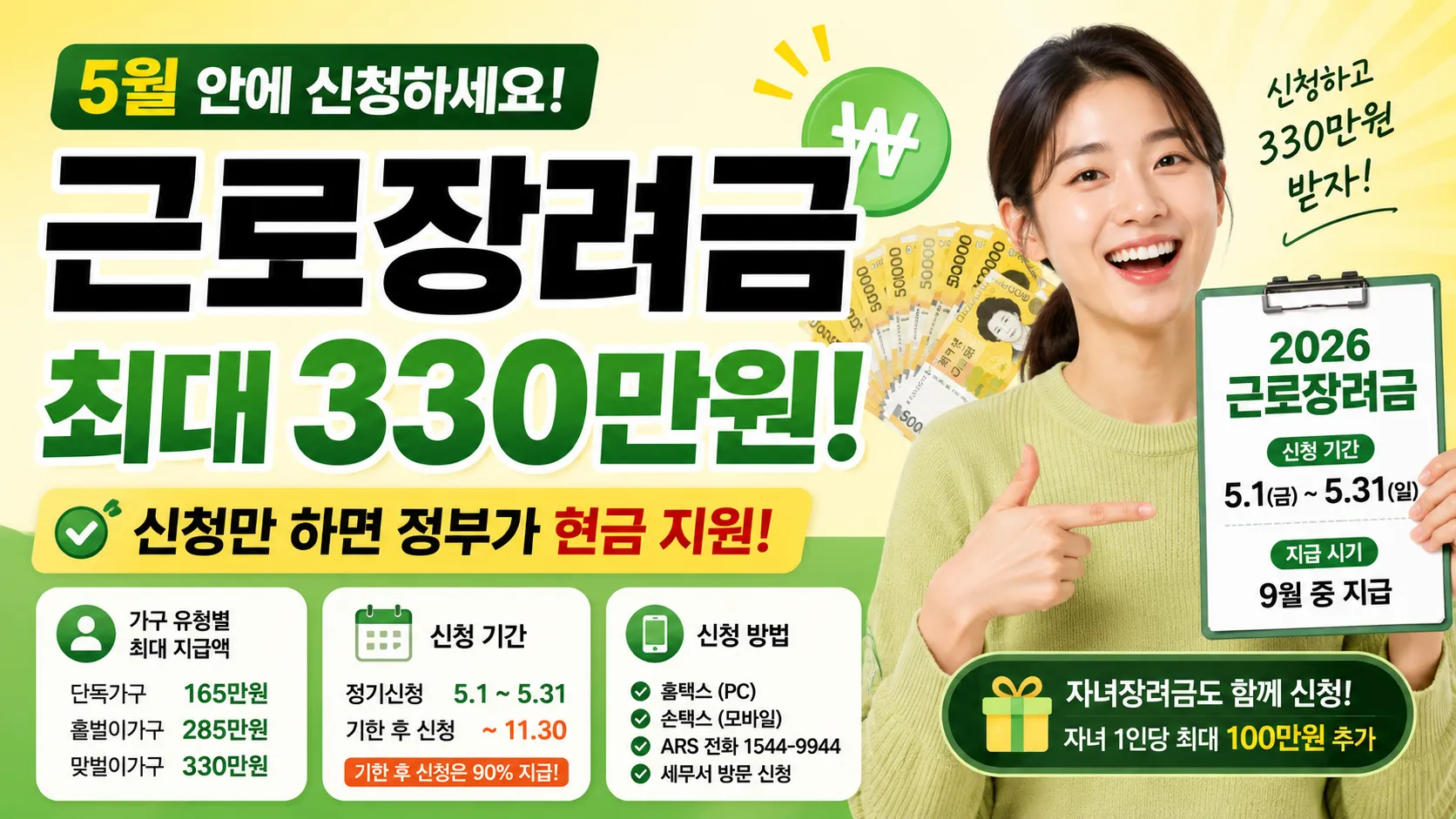 2026 근로장려금 신청 방법 &ndash; 자격 조건&middot;신청 기간&middot;지급액 완전정리