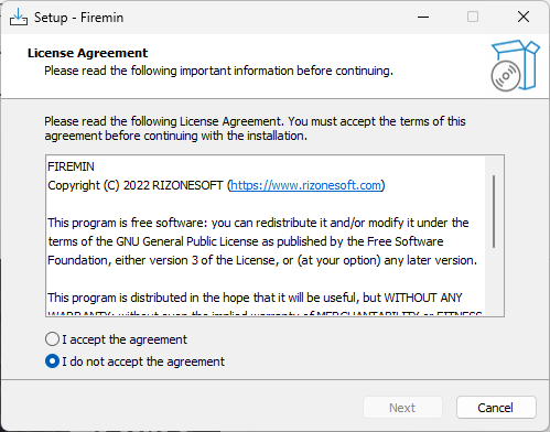 firemin license