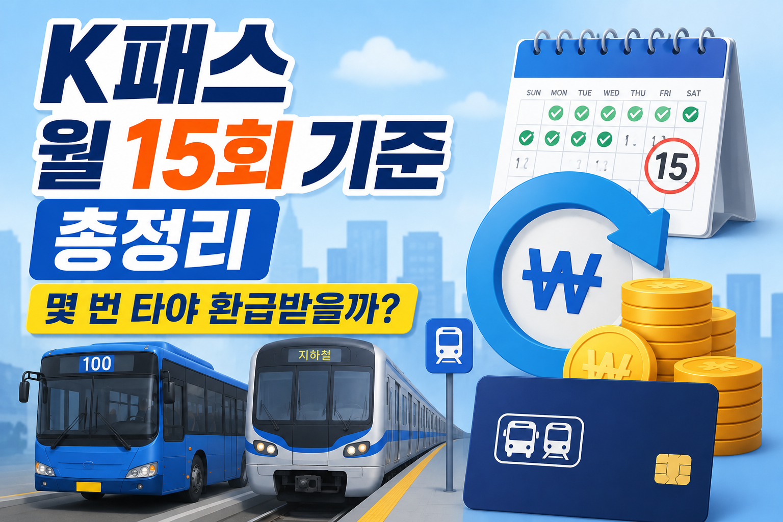 K패스 월 15회 기준 총정리|몇 번 타야 환급받을까? 관련 사진
