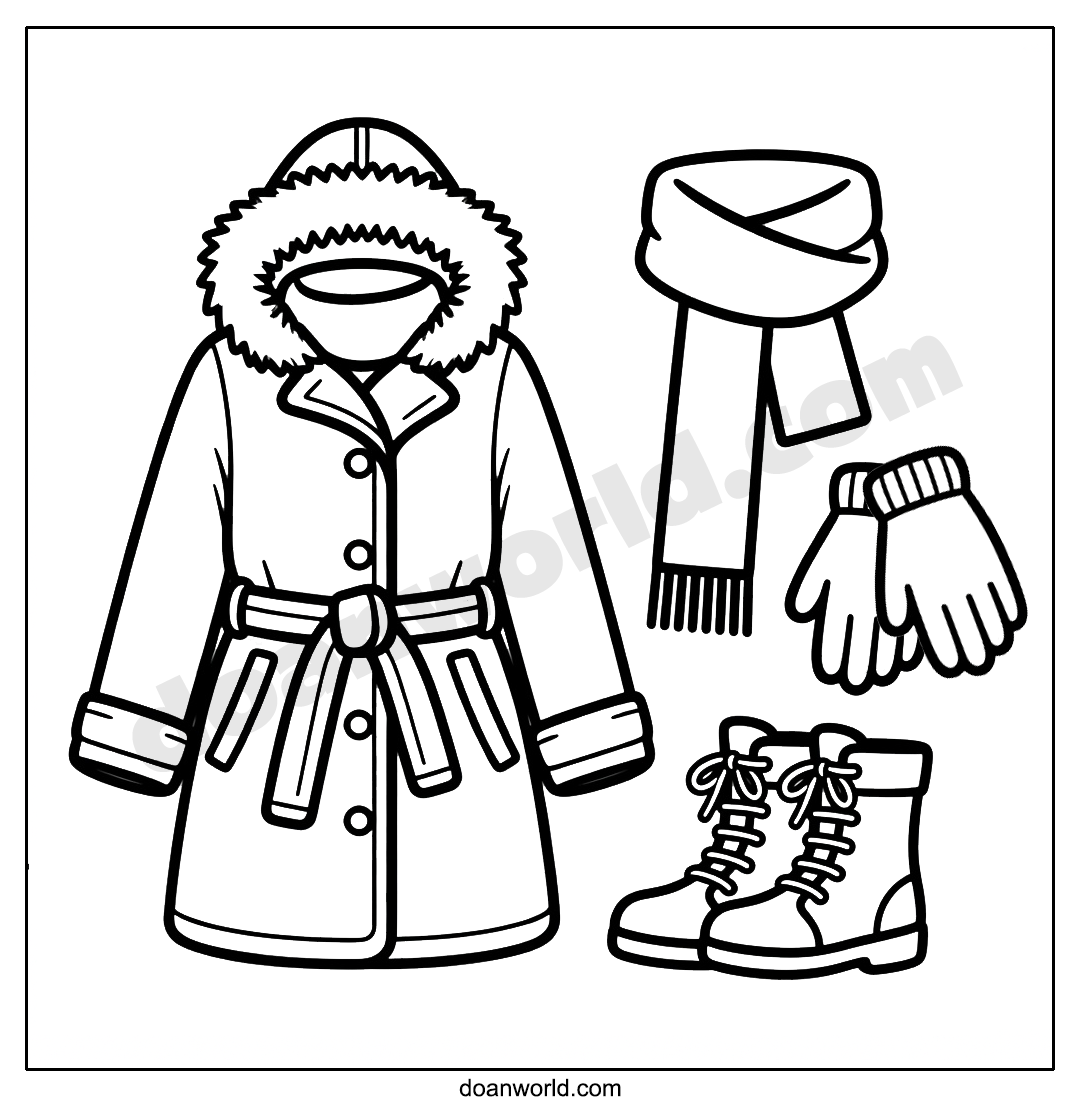 겨울옷 색칠공부 도안