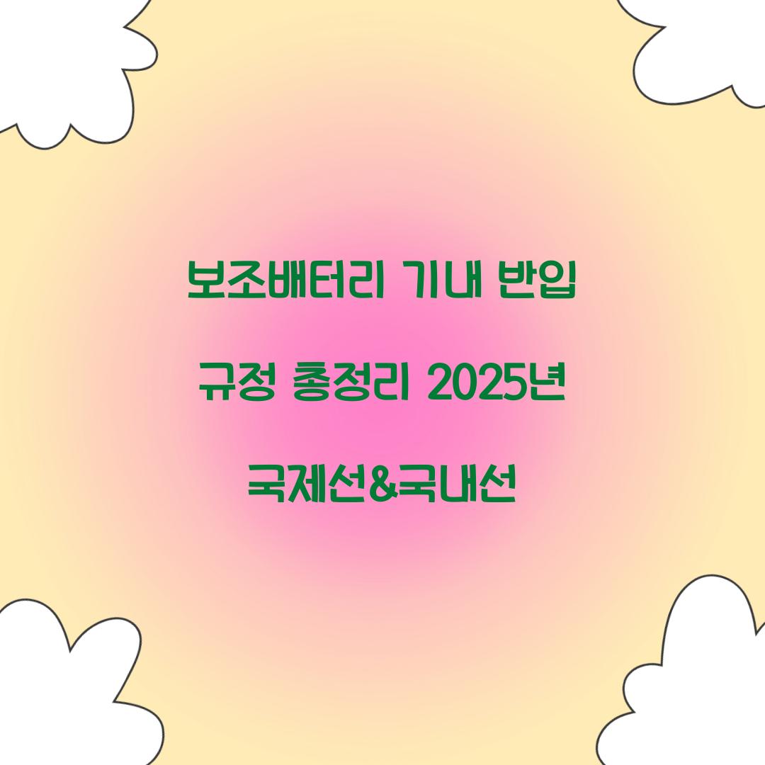 보조배터리 기내 반입 규정