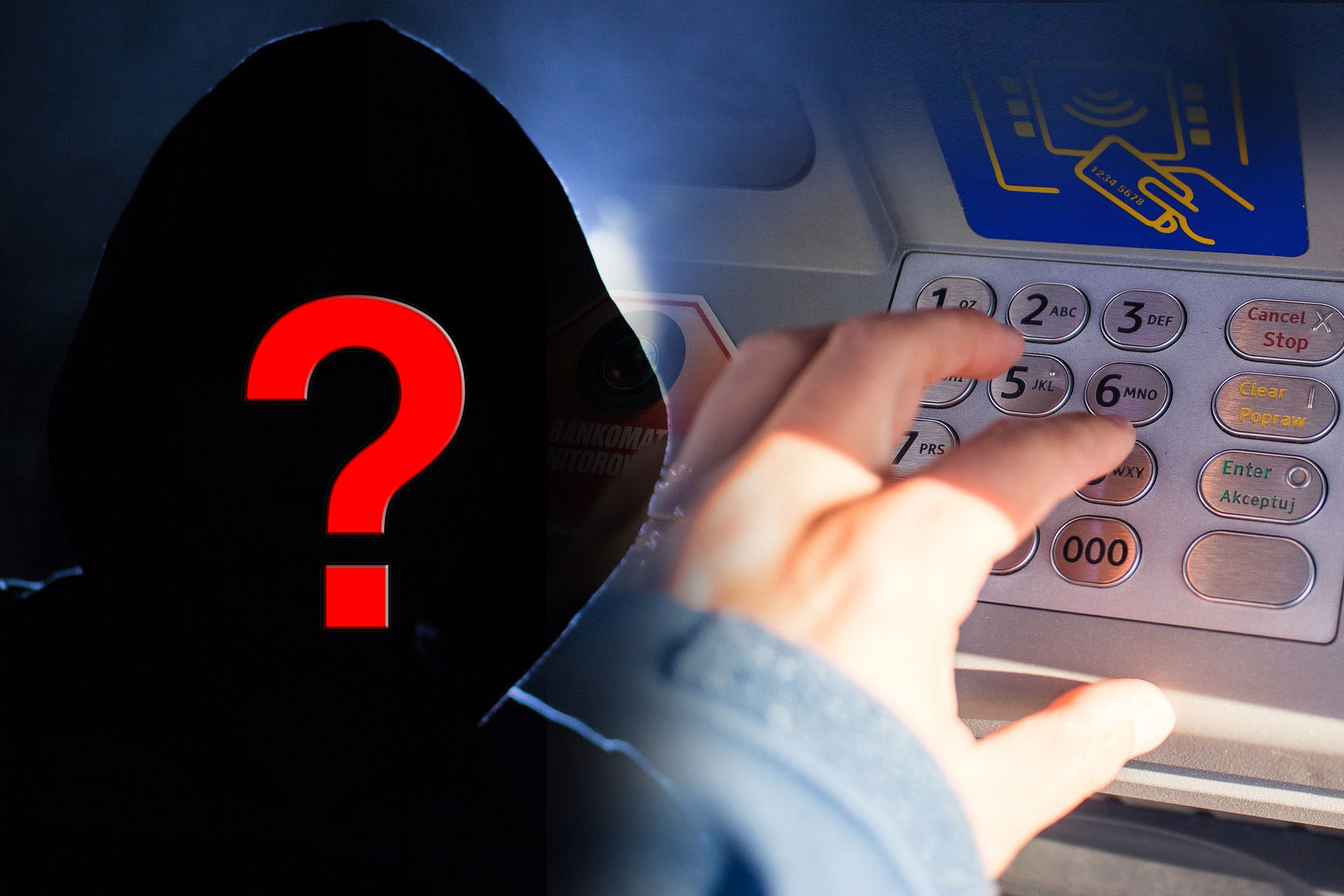 ATM기기에서 송금하는 보이스피싱 이미지