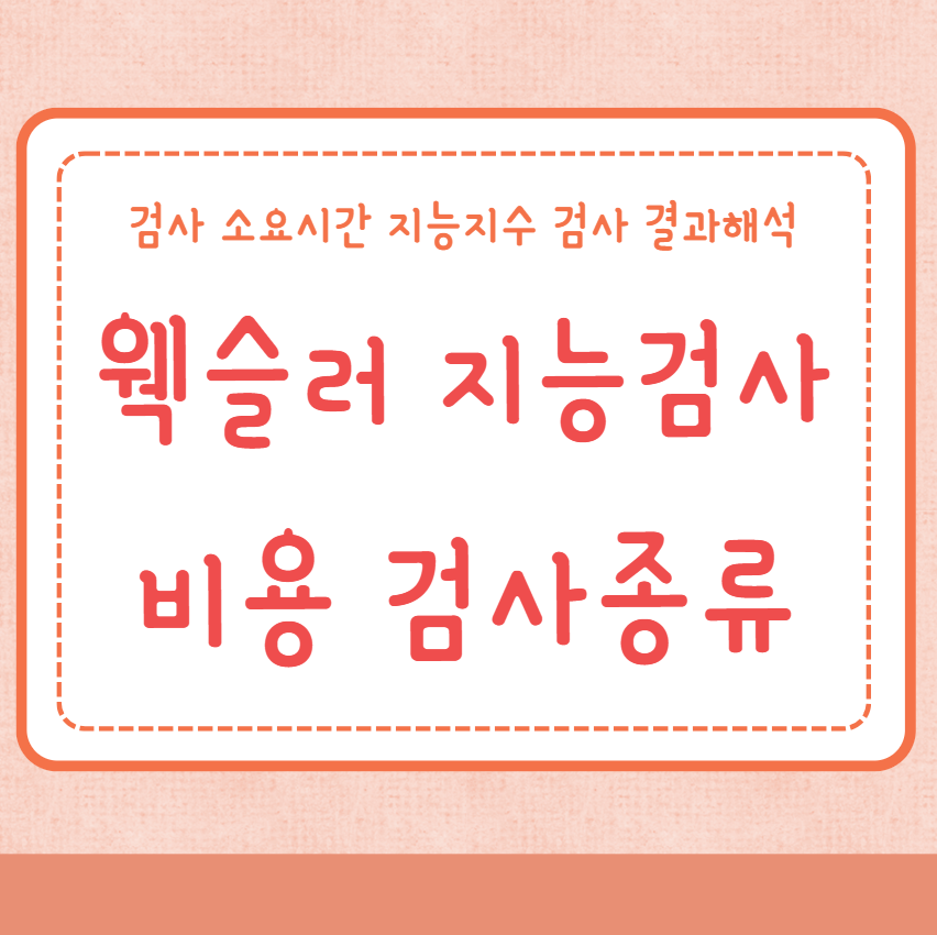 웩슬러 지능검사 비용