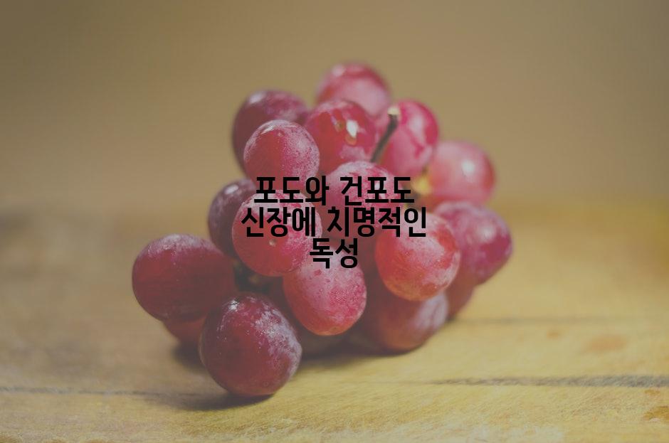 포도와 건포도 신장에 치명적인 독성