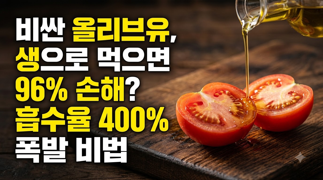 비싼 올리브유, 생으로 먹으면 96% 손해? 흡수율 400% 폭발 비법