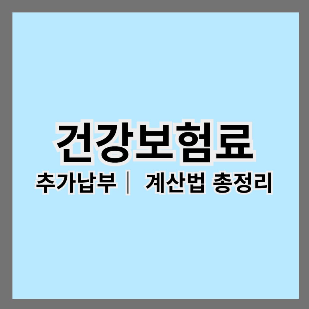 2025 건강보험료 추가납부|얼마나 더 내야 할까? 계산법 총정리