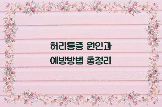 허리통증 원인