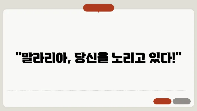 말라리아 예방약 복용
