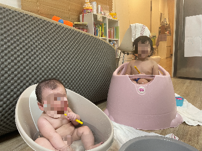 둘째아이도 사용한 슈너글 아기욕조