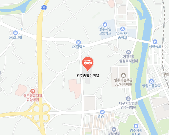 영주종합터미널 위치-지도