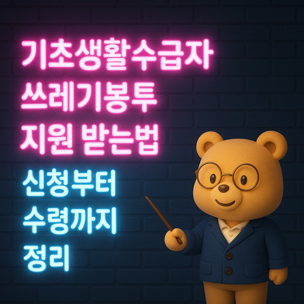 기초생활수급자 쓰레기봉투 지원 받는법 신청부터 수령까지 정리