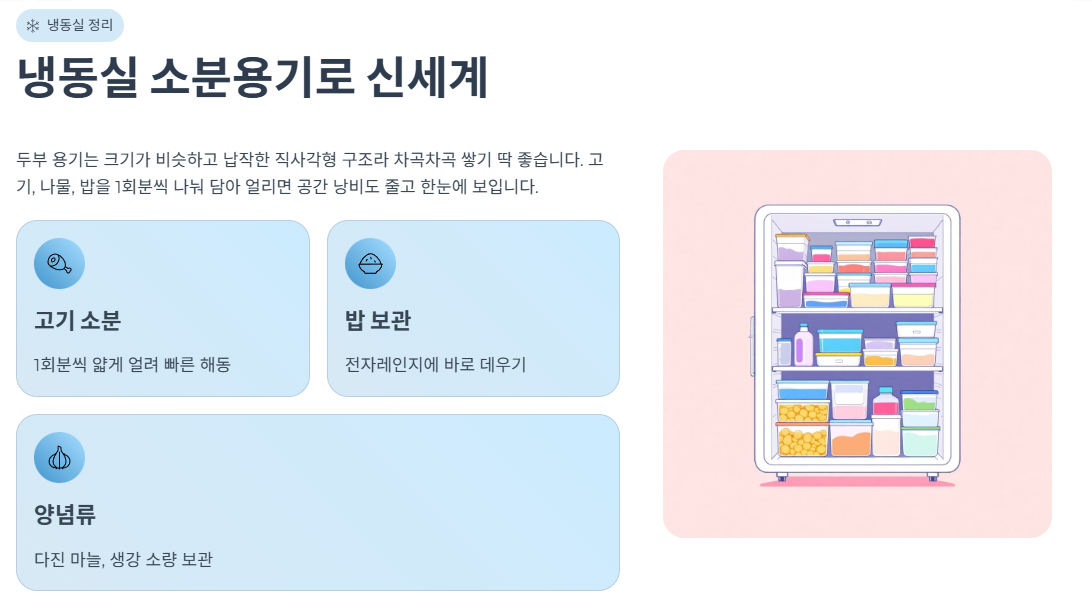 냉동실 소분용기로 쓰면 신세계