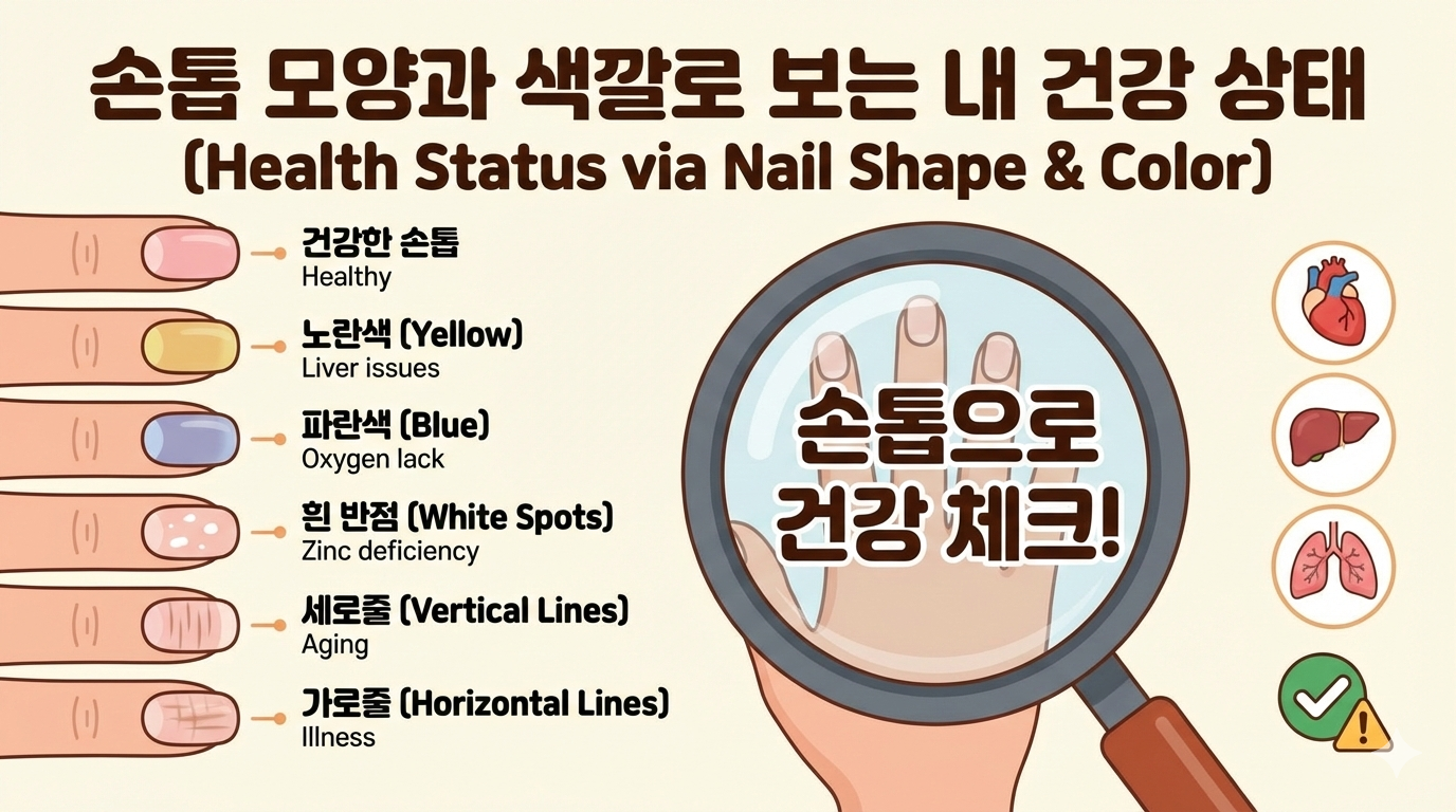 손톱으로 보는 건강 상태 확인 관련 이미지