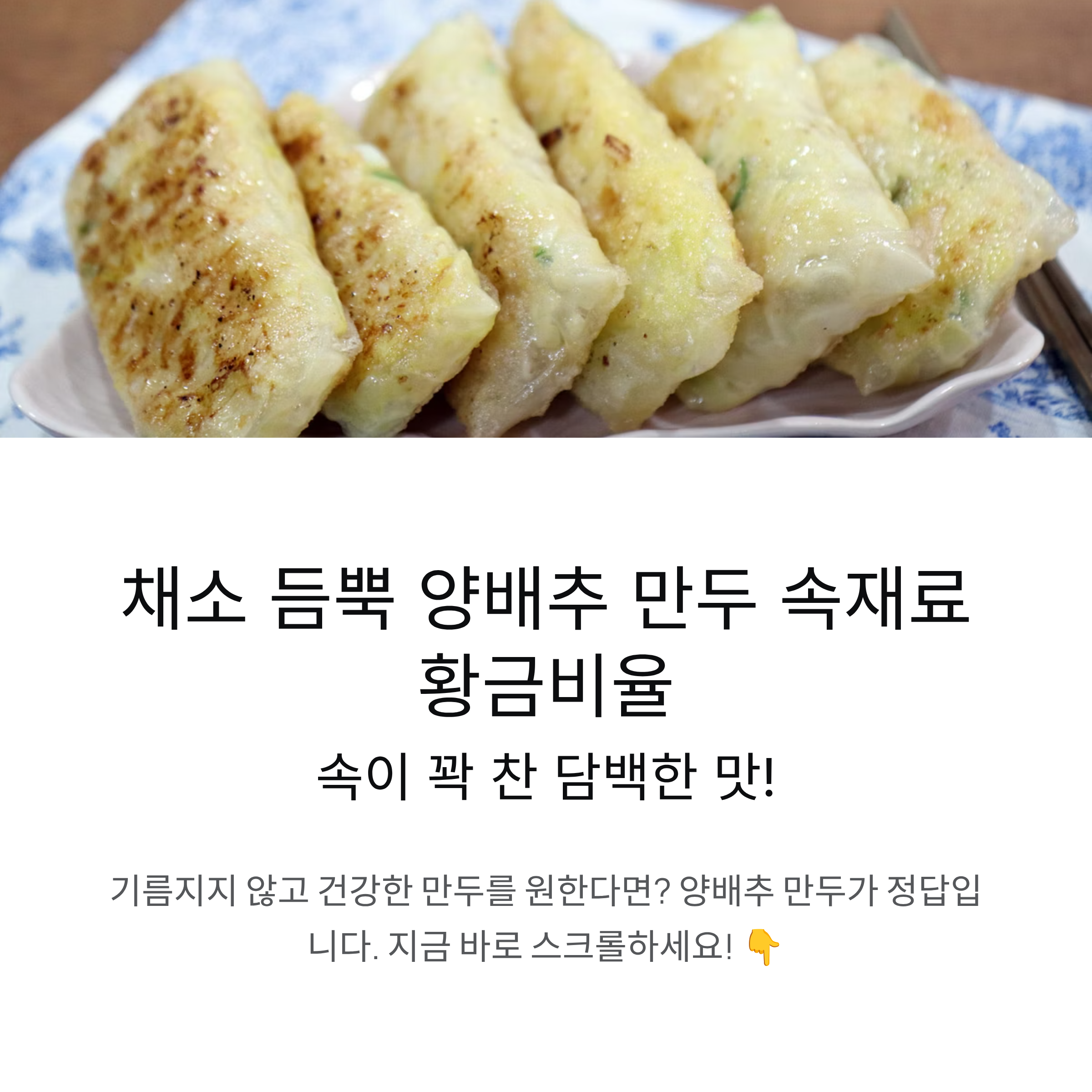 채소 듬뿍 양배추 만두 속재료 황금비율