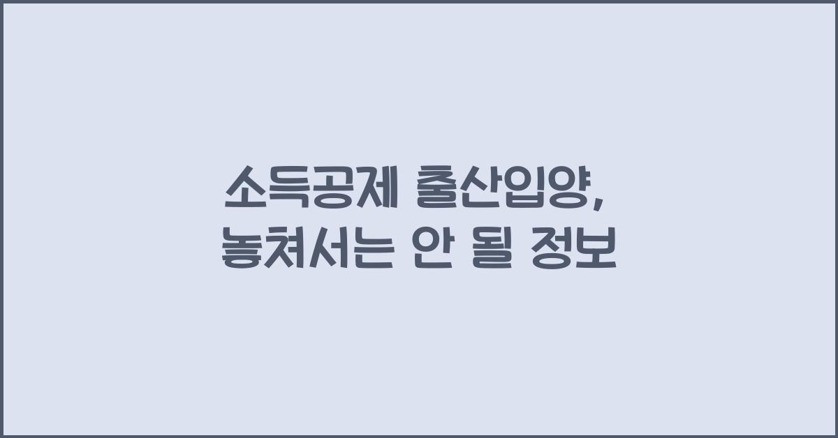 소득공제 출산입양