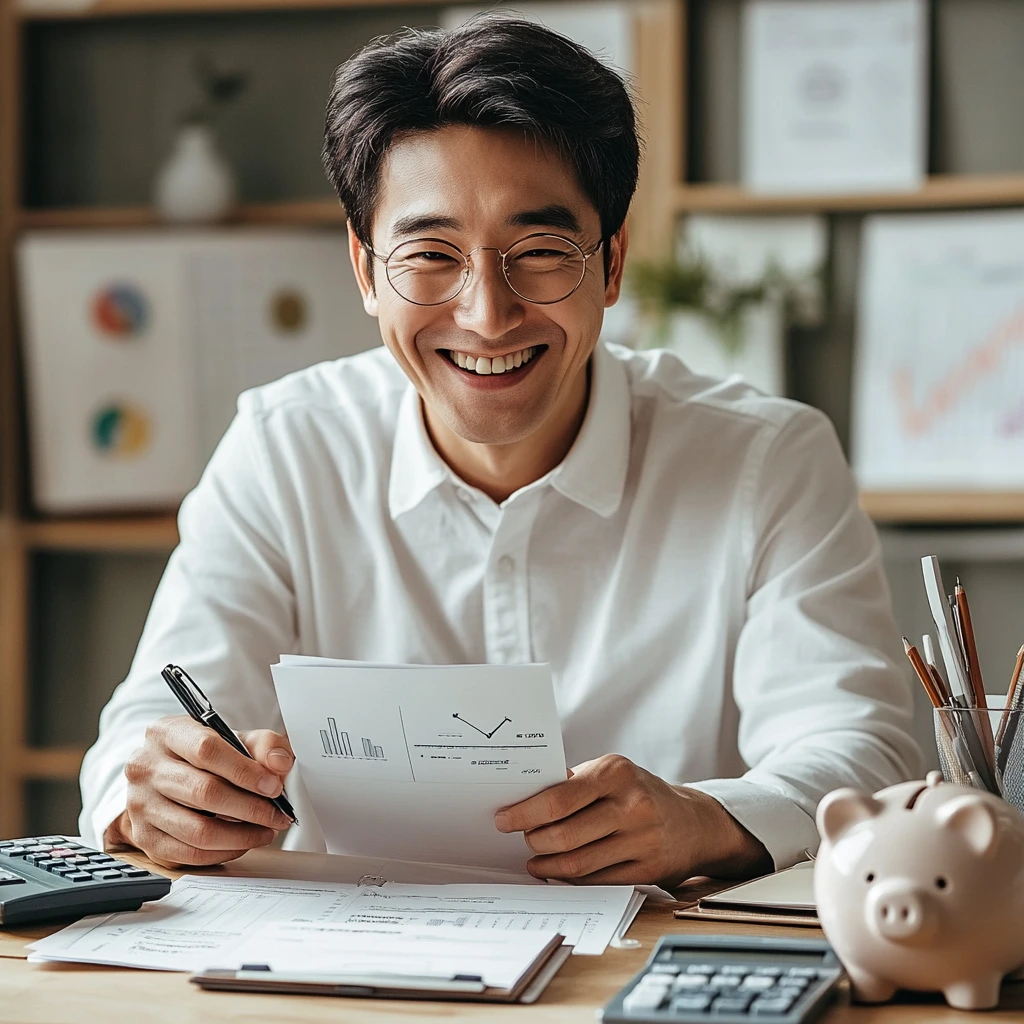 세금 절감 항목을 살펴보는 30대 자영업자
