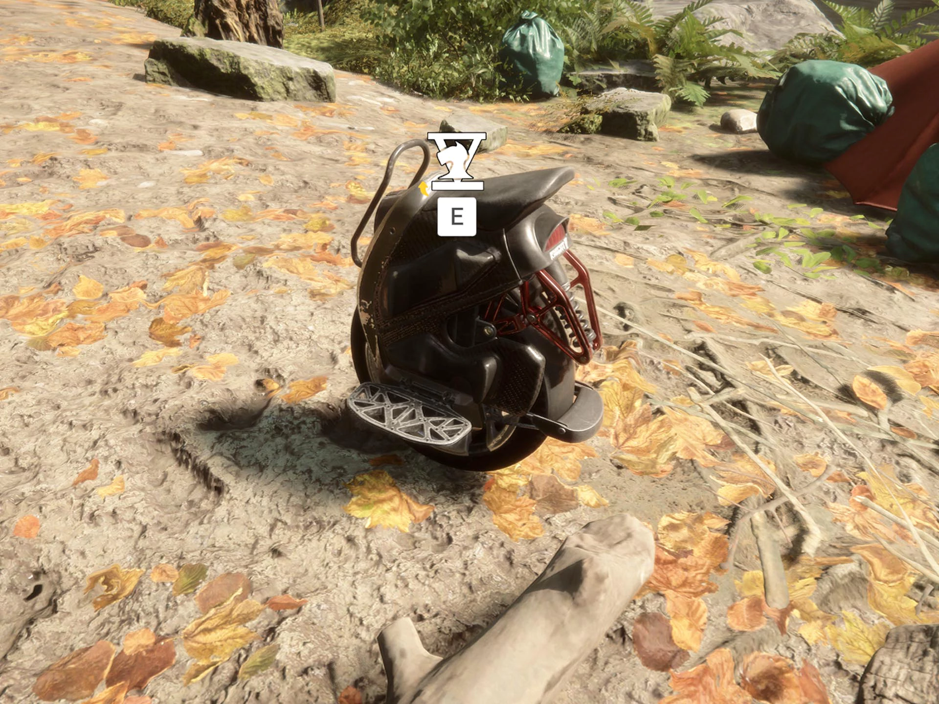 전동휠을 사용하기 위에 내려 놓은 모습입니다.