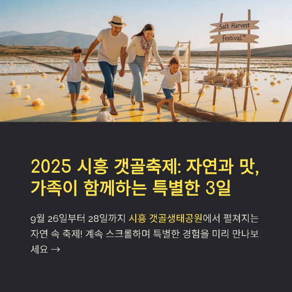 2025 시흥 갯골축제 일정, 프로그램, 포토존, 꿀팁 완전 정리!