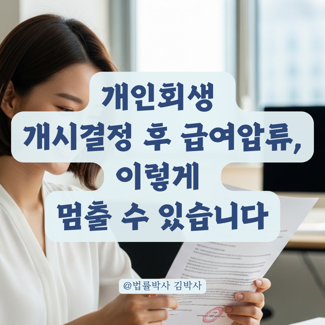 개인회생 개시결정 후 월급 가압류 중지, 법원 신청 절차 완벽 정리.