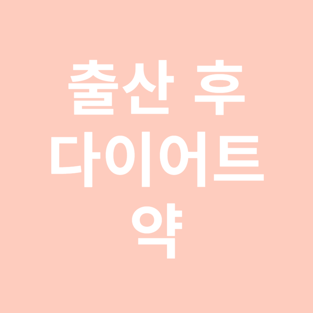 출산 후 다이어트 약